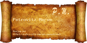 Petrovitz Merse névjegykártya